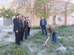 کلنگ زنی استخر ذخیره آب مرکز همزمان با بازدید ریاست محترم دانشگاه فنی و حرفه ای خراسان شمالی جناب آقای دکتر قاضی پور و هیات محترم همراه از دانشکده فنی جاجرم 2