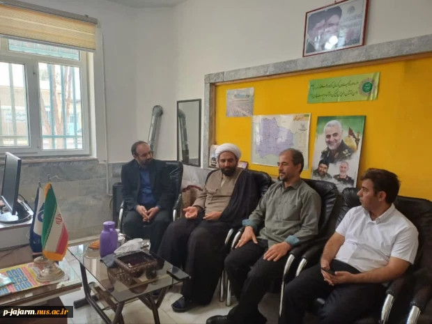 جلسه تبیینی امام جمعه معزز شهرستان جاجرم حضرت حجت الاسلام والمسلمین هوشمند نژاد با اساتید محترم دانشکده درباره مسائل مهم جاری کشور  2