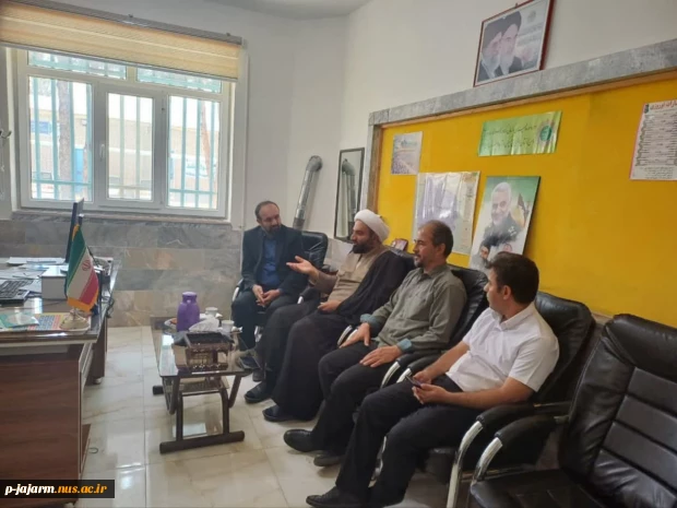 جلسه تبیینی امام جمعه معزز شهرستان جاجرم حضرت حجت الاسلام والمسلمین هوشمند نژاد با اساتید محترم دانشکده درباره مسائل مهم جاری کشور  3
